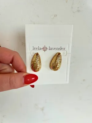 Textured Teardrop Post Earring