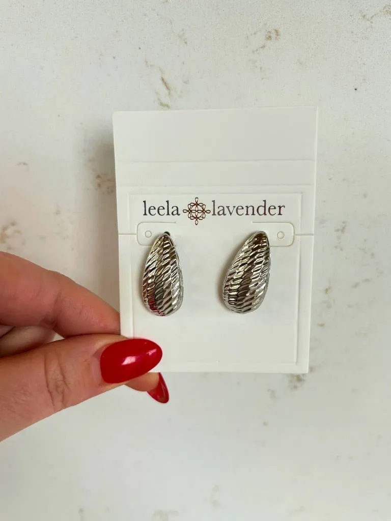 Textured Teardrop Post Earring