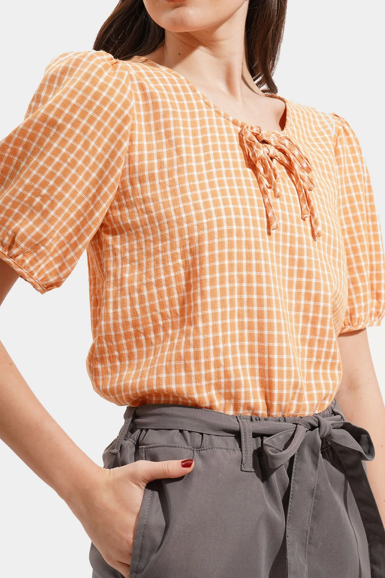 Textured Tie Top