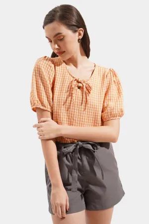 Textured Tie Top