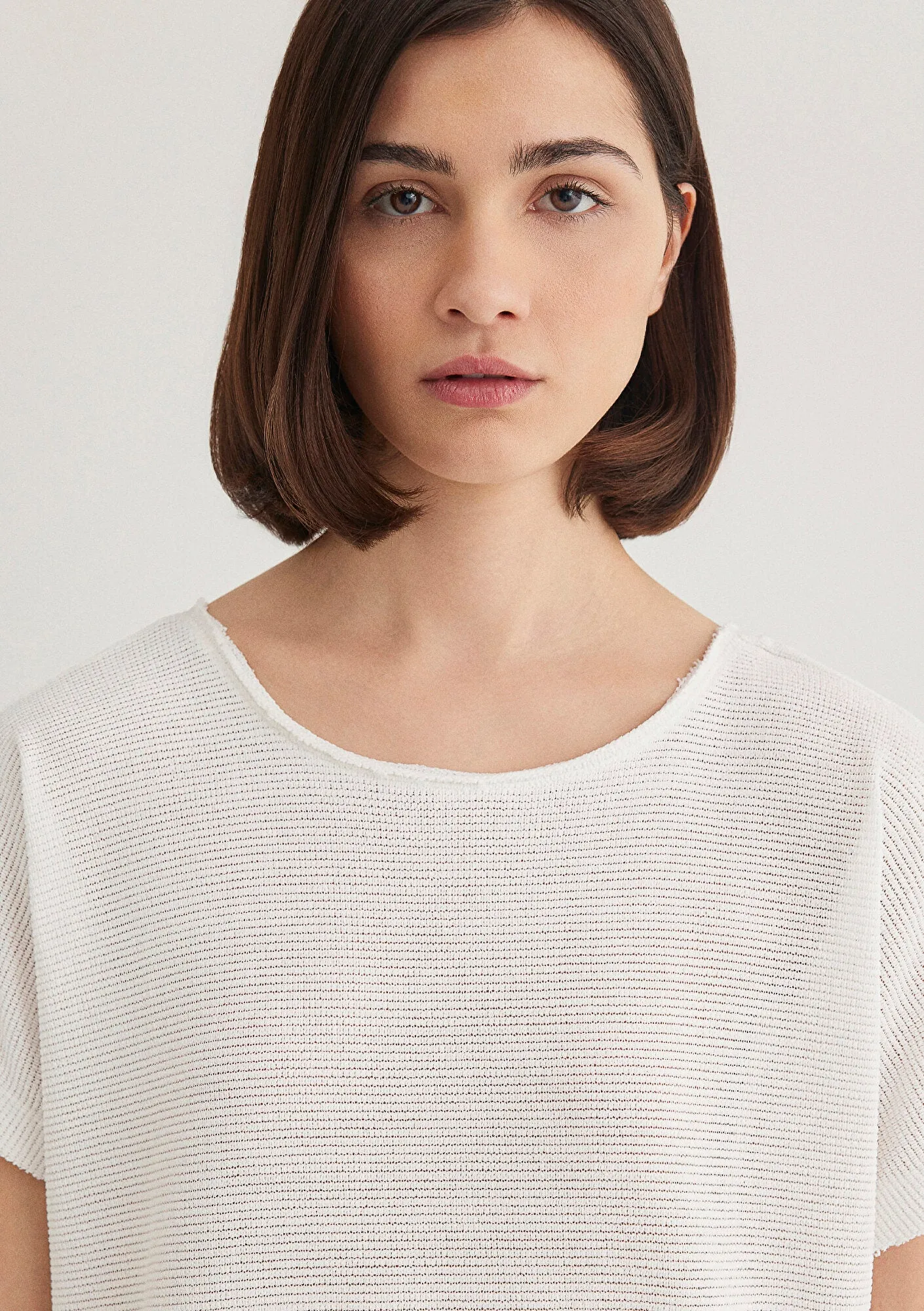 Textured White T-Shirt