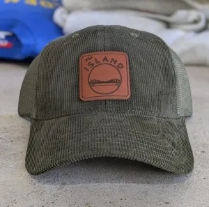 THE ISLAND LEATHER PATCH CORDUROY HAT