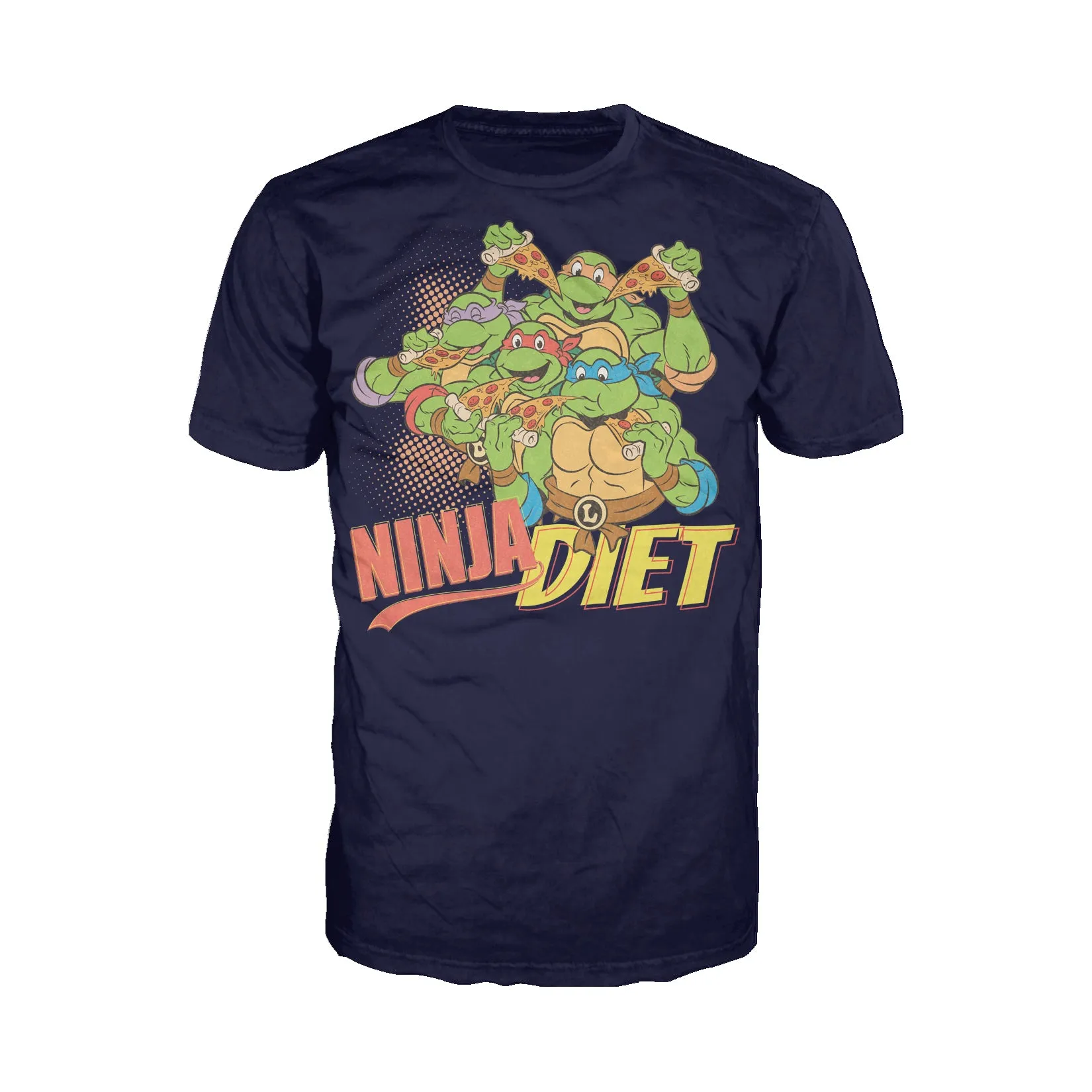 TMNT Group Ninja Diet Men's Official T-Shirt (Navy)