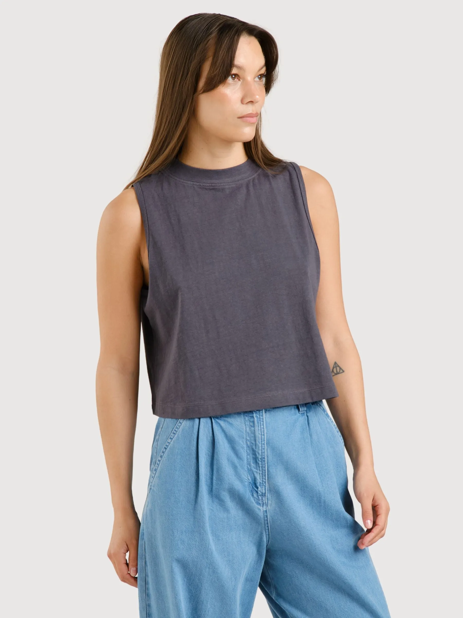 Top Namsos Grey Woman Cotton/Hemp | Dedicated