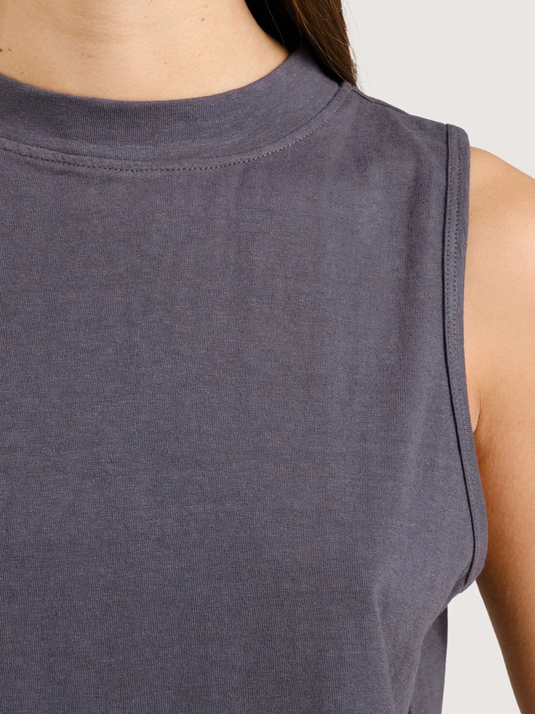 Top Namsos Grey Woman Cotton/Hemp | Dedicated