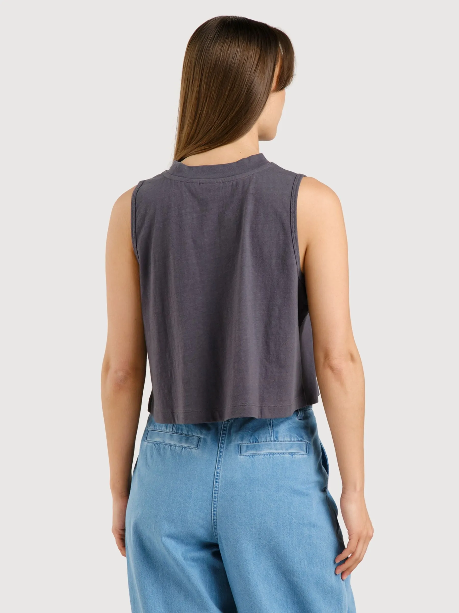 Top Namsos Grey Woman Cotton/Hemp | Dedicated