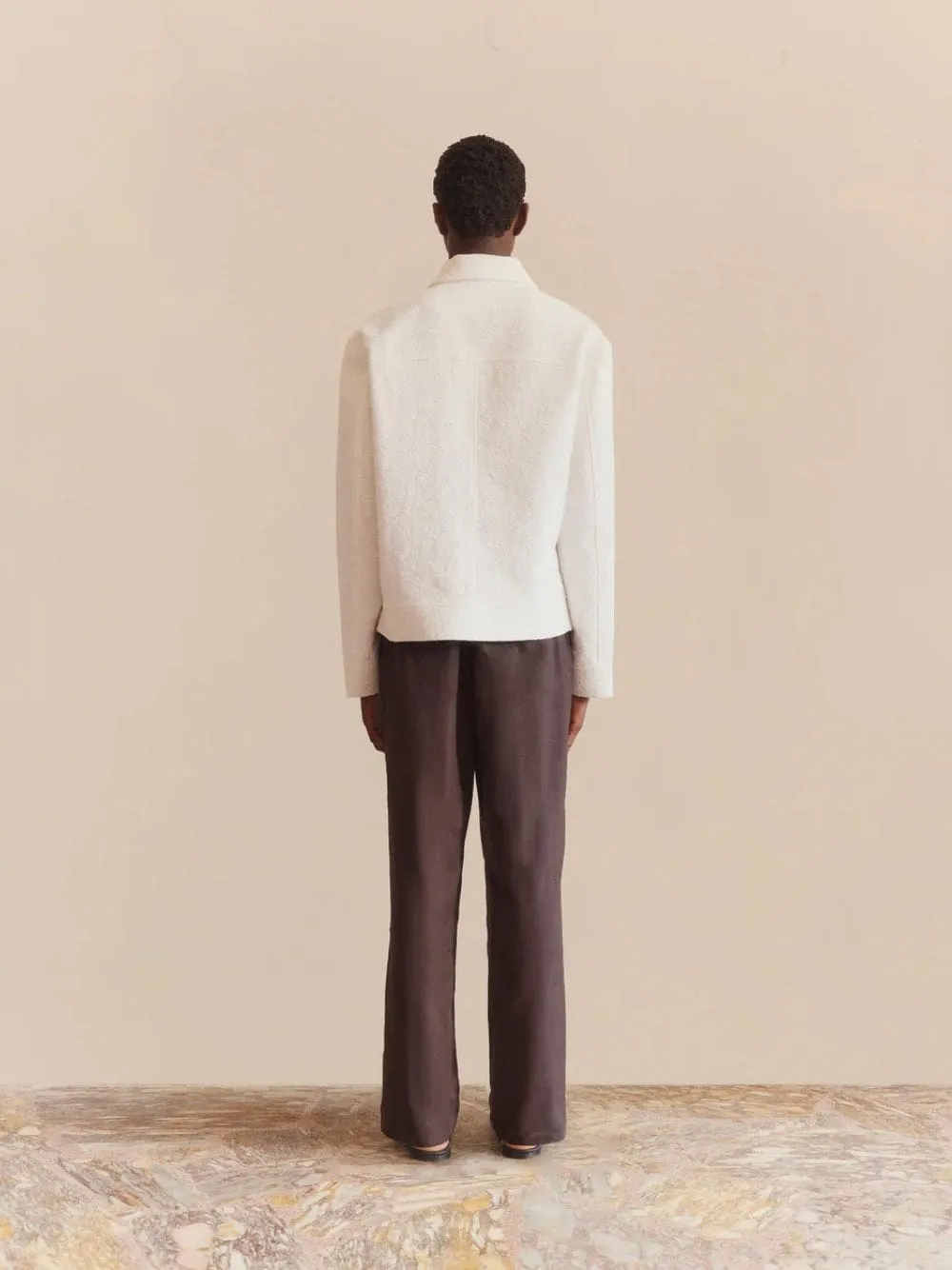 Tufted Palm leaf Embroidered Boucle Jacket