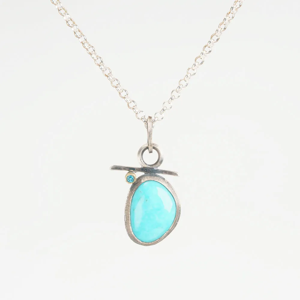 Turquoise Necklace with Topaz Detail