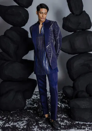 Twilight blue indian jacket set