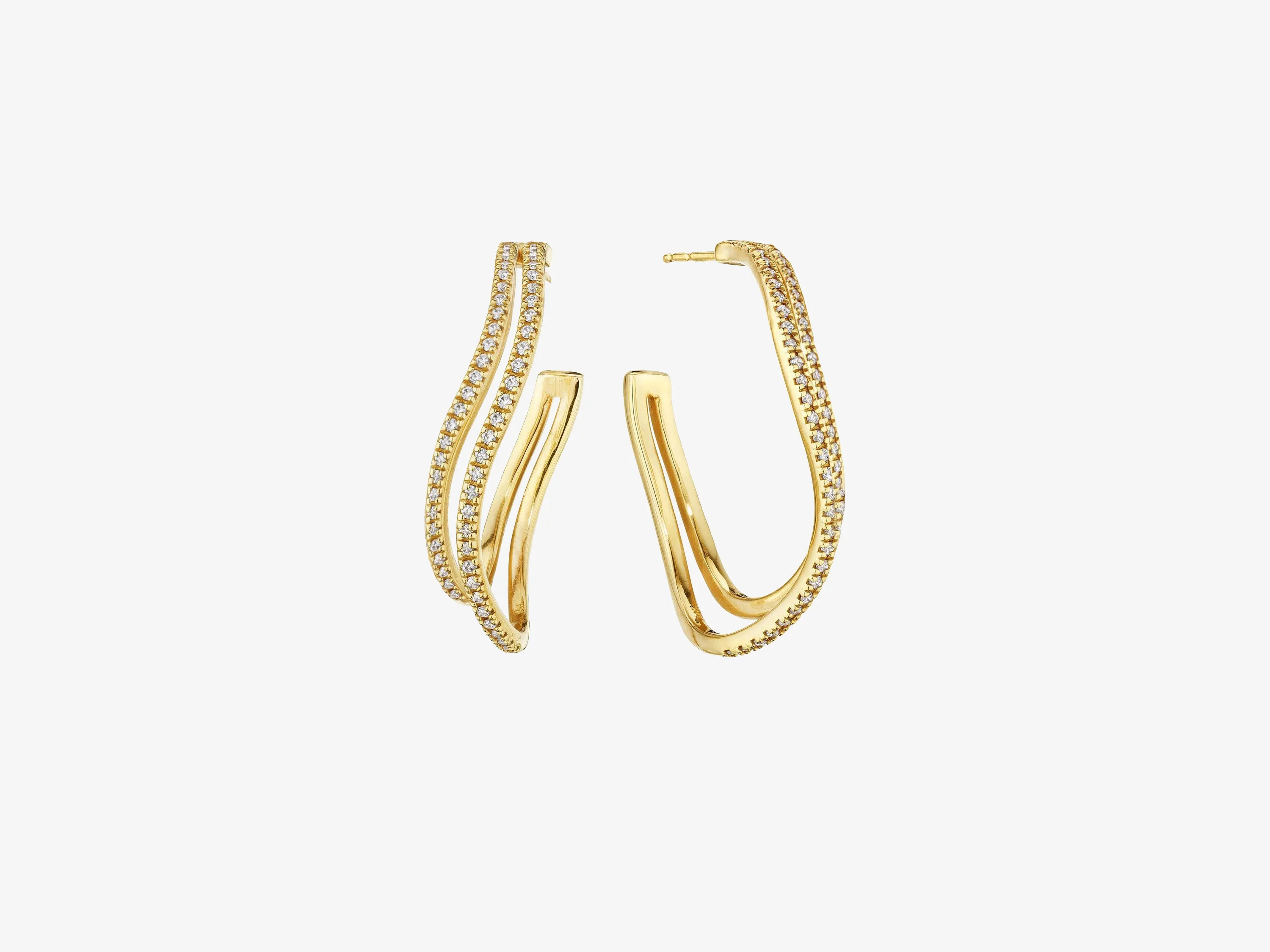 Two Row Diamond Hoops, 1 1/4“