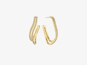 Two Row Diamond Hoops, 1 1/4“