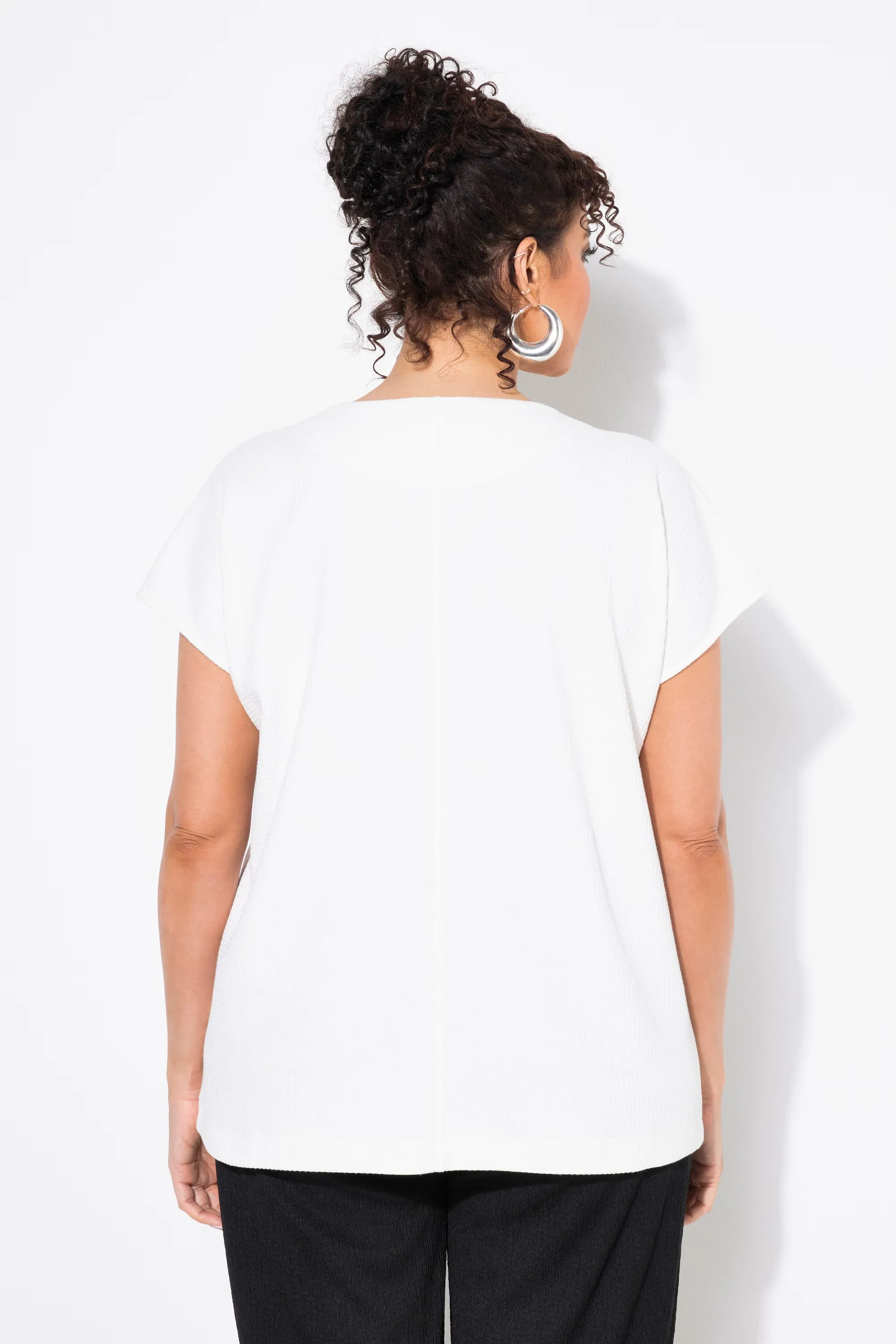 Ulla Popken Textured White T-Shirt