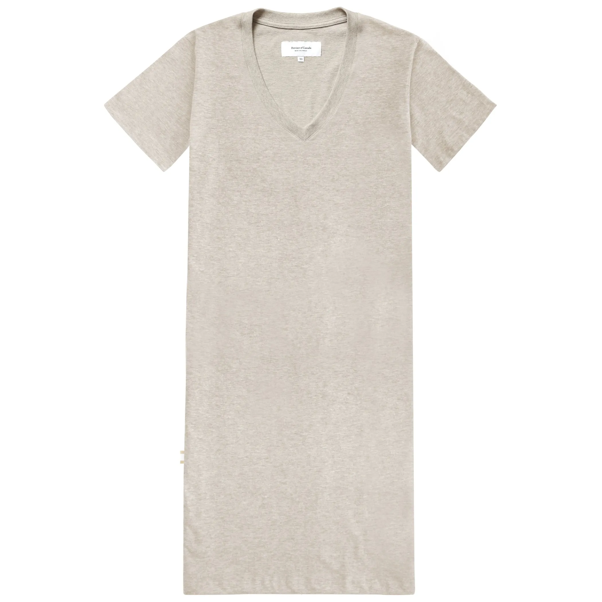 V-Neck Midi T-Shirt Dress Oatmeal