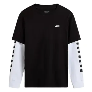 Vans Boys Long Check Twofer Long Sleeve T-Shirt - Black/Black