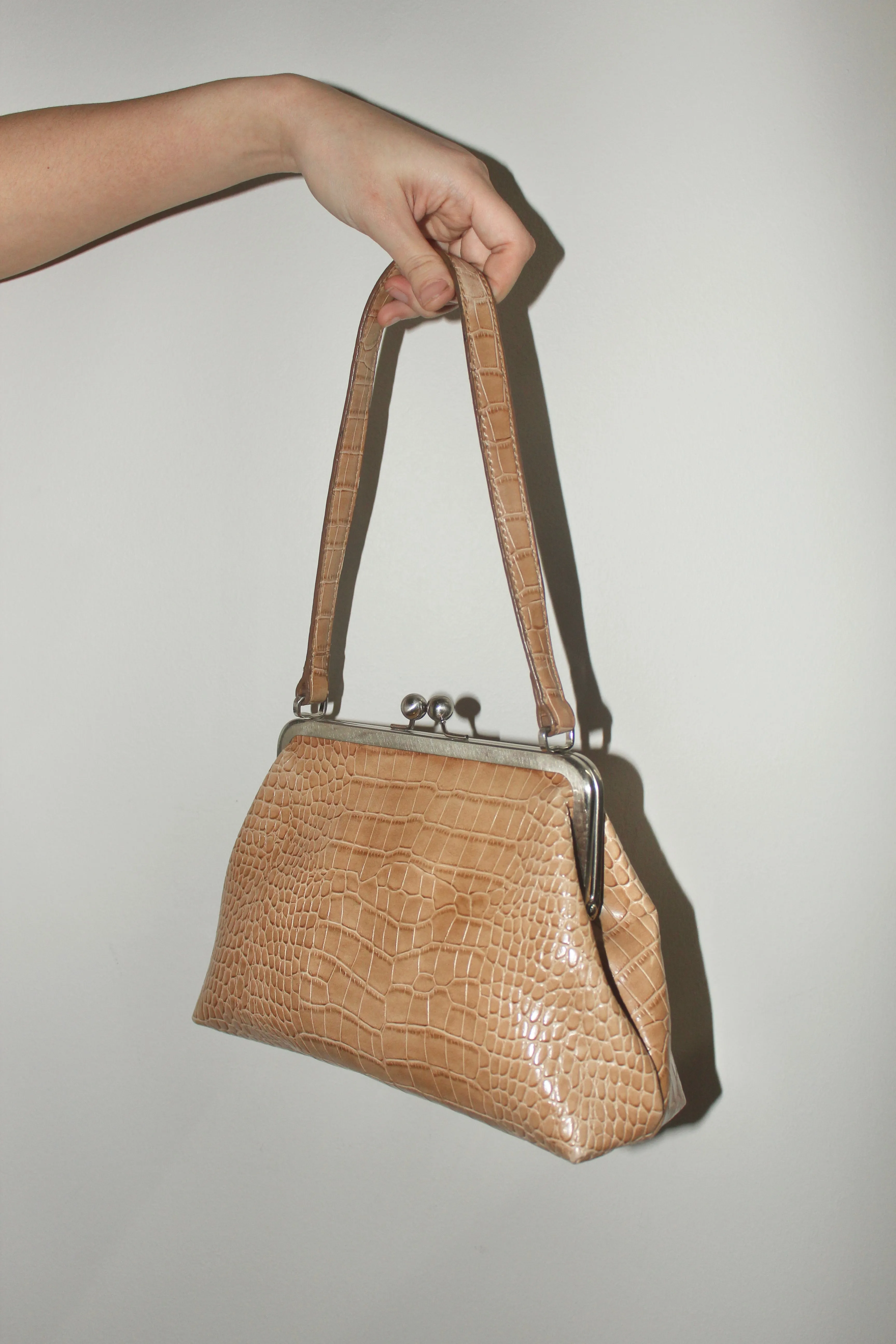Vintage 90s Tan Dainty Textured Purse