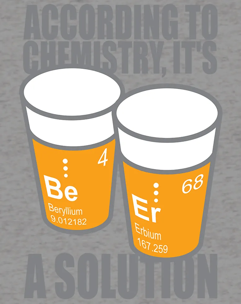 Weird Science Be-Er: It's A Solution Official Men's T-shirt (Heather Grey)