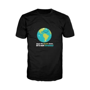Weird Science Keep The Earth Clean It's Not Uranus Official Men's T-shirt (Black)