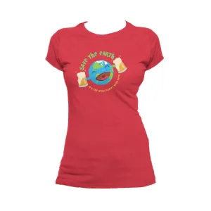 Weird Science Save The Earth - Beer Official Women's T-shirt (Red)