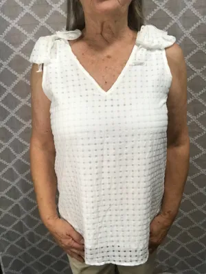 White Lattice Top