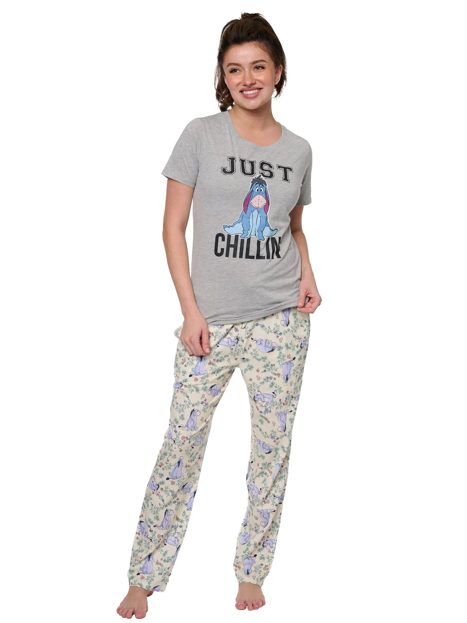 Women's Eeyore Just Chilling T-Shirt w/ Disney Watercolor Lounge Pants Set