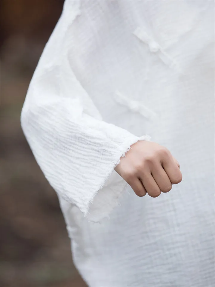 Women's Loose Comfy Batwing Sleeve Chinese Style Shirts