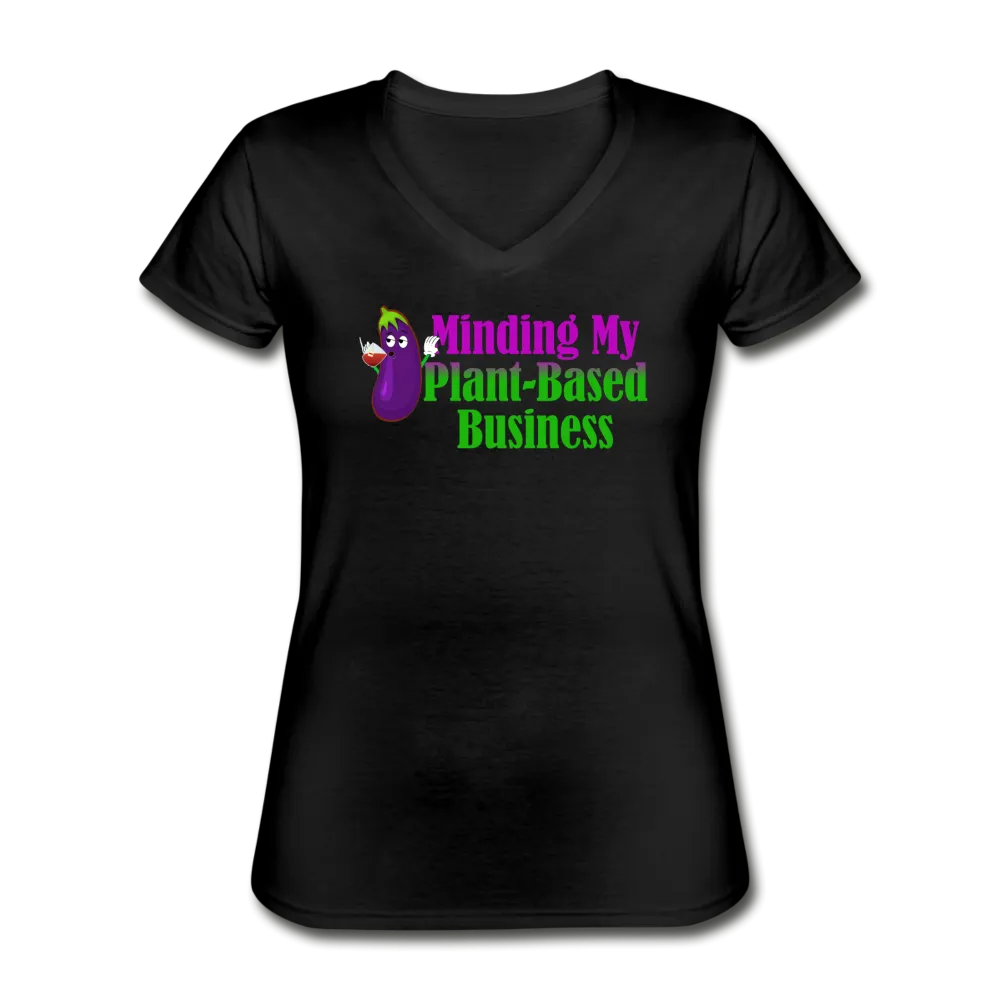 Women's Minding My Plant-Based Business V-Neck
