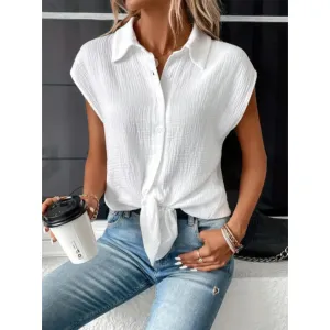 Women's Spring Textured Blouse | Short Sleeve