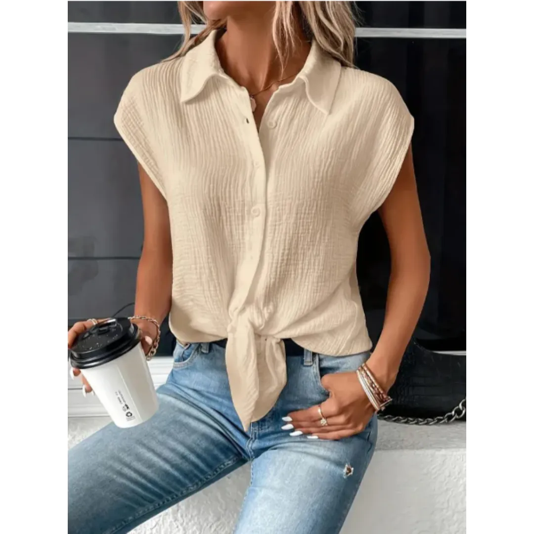 Women's Spring Textured Blouse | Short Sleeve