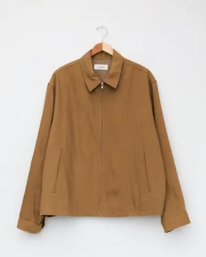 Wool Linen Zip Blouson, Beige