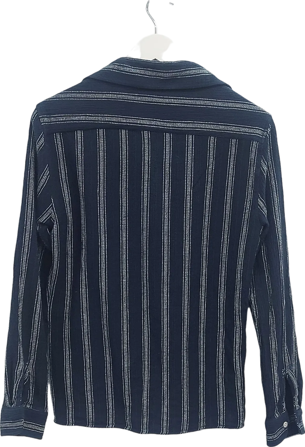 ZARA Blue Textured Stripe Shirt UK S